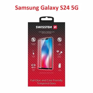 SKLO FULL GLUE, COLOR FRAME, CASE FRIENDLY PRO SAMSUNG S921 GALAXY S24 5G ČIERNE