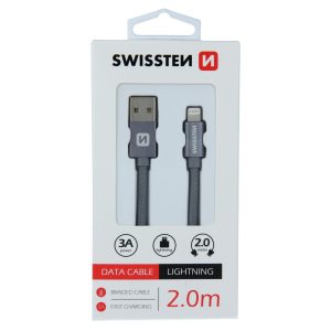 DATOVÝ KABEL TEXTILE USB / LIGHTNING 2,0 M ŠEDÝ