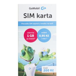 GOMOBIL PŘEDPLACENKA - kredit 200,- Kč (při dobití kreditu min. 300 Kč získáte 100% kreditu nebo 1 GB dat)