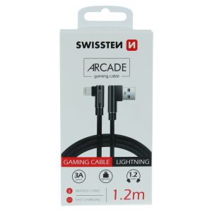 TEXTILNÍ DATOVÝ KABEL ARCADE USB / LIGHTNING 1,2 M ČERNÝ