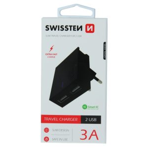 SÍŤOVÝ ADAPTÉR SMART IC 2x USB 3A POWER ČERNÝ
