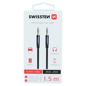 AUDIO KABEL TEXTILE JACK - JACK 1,5 M ČERNÝ