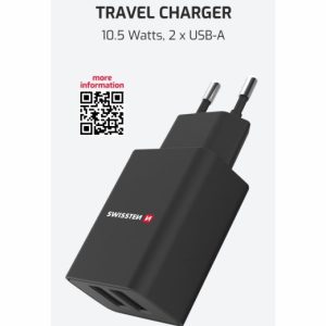 SÍŤOVÝ ADAPTÉR SMART IC 2x USB 2,1A POWER ČERNÝ