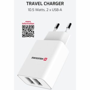 SÍŤOVÝ ADAPTÉR SMART IC 2x USB 2,1A POWER BIELY