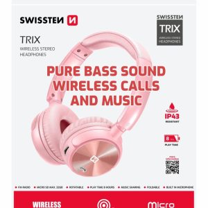 BLUETOOTH STEREO SLUCHÁTKA TRIX RŮŽOVÁ