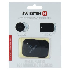 SET KOVOVÝ LEPÍCÍ ŠTÍTEK A PODLOŽKA K MAGNETICKÝM DRŽÁKŮM DO AUTA (retail pack)