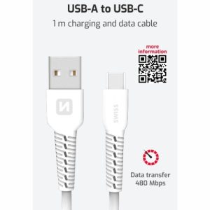 DATOVÝ KABEL USB / USB-C 1,0 M BÍLÝ