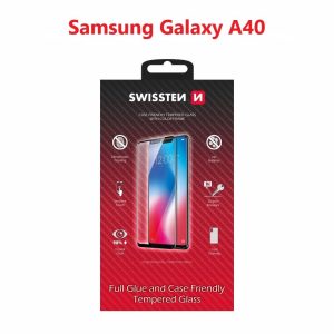 SKLO FULL GLUE, COLOR FRAME, CASE FRIENDLY PRO SAMSUNG A405 GALAXY A40 ČIERNE