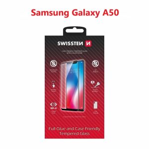 SKLO FULL GLUE, COLOR FRAME, CASE FRIENDLY PRO SAMSUNG A505 GALAXY A50 ČIERNE