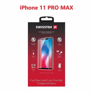 SKLO FULL GLUE, COLOR FRAME, CASE FRIENDLY PRO APPLE IPHONE 11 PRO MAX ČERNÉ