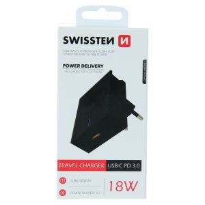 SÍŤOVÝ ADAPTÉR POWER DELIVERY 3.0 18W ČERNÝ