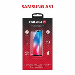 SKLO FULL GLUE, COLOR FRAME, CASE FRIENDLY PRO SAMSUNG A515 GALAXY A51 ČIERNE