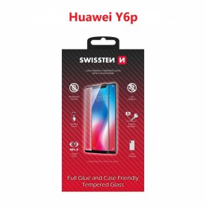 SKLO FULL GLUE, COLOR FRAME, CASE FRIENDLY PRO HUAWEI Y6p ČERNÉ