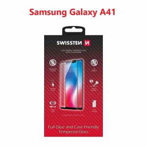 SKLO FULL GLUE, COLOR FRAME, CASE FRIENDLY PRO SAMSUNG A415 GALAXY A41 ČIERNE