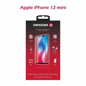 SKLO FULL GLUE, COLOR FRAME, CASE FRIENDLY PRO APPLE IPHONE 12 MINI ČERNÉ