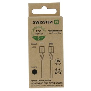 DATOVÝ KABEL USB-C/LIGHTNING ČERNÝ 1,2M (ECO BALENÍ)