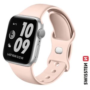 ŘEMÍNEK PRO APPLE WATCH SILIKONOVÝ 42 / 44 / 45 / 49 mm PÍSKOVĚ RŮŽOVÝ