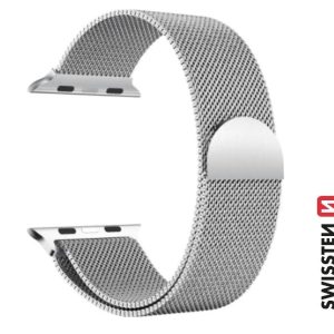 ŘEMÍNEK PRO APPLE WATCH MILÁNSKÝ TAH 42 / 44 / 45 / 49 mm STŘÍBRNÝ