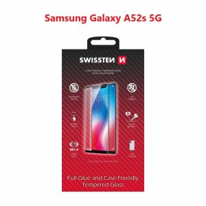 SKLO FULL GLUE, COLOR FRAME, CASE FRIENDLY PRO SAMSUNG A528 GALAXY A52s 5G ČIERNE