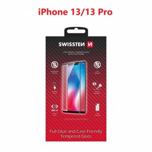 SKLO FULL GLUE, COLOR FRAME, CASE FRIENDLY PRO APPLE IPHONE 13/13 PRO ČERNÉ