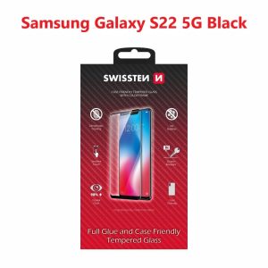 SKLO FULL GLUE, COLOR FRAME, CASE FRIENDLY PRO SAMSUNG S901 GALAXY S22 5G ČIERNE