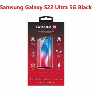 SKLO FULL GLUE, COLOR FRAME, CASE FRIENDLY PRO SAMSUNG S908 GALAXY S22 ULTRA 5G ČIERNE