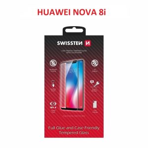 SKLO FULL GLUE, COLOR FRAME, CASE FRIENDLY PRO HUAWEI NOVA 8i ČERNÉ