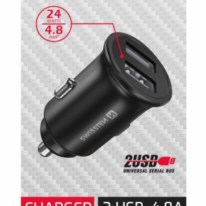 CL ADAPTÉR 2x USB 4,8A METAL ČERNÝ (SAMOPRODAVAČ)