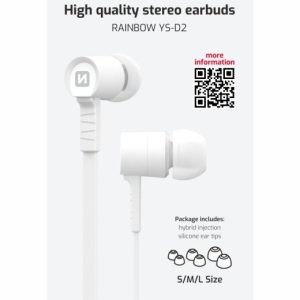 SLUCHÁTKA EARBUDS RAINBOW YS-D2 BÍLÁ