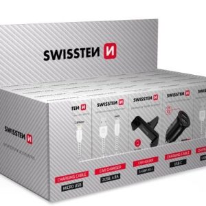 SET SAMOPRODAVAČ (5x kabel MicroUSB, 5x USB-C, 5x lightning, 5x CL 2USB 4,8A, 5x držák S-GRIP AV-1)