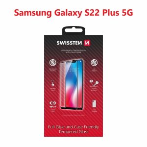 SKLO FULL GLUE, COLOR FRAME, CASE FRIENDLY PRO SAMSUNG S906 GALAXY S22 PLUS 5G ČIERNE