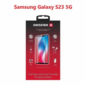 SKLO FULL GLUE, COLOR FRAME, CASE FRIENDLY PRO SAMSUNG S911 GALAXY S23 5G ČIERNE