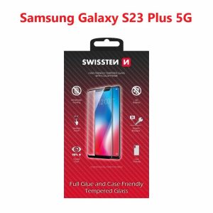 SKLO FULL GLUE, COLOR FRAME, CASE FRIENDLY PRO SAMSUNG S916 GALAXY S23 PLUS 5G ČIERNE