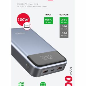POWER BANK 20 000 mAh, 100 W POWER DELIVERY pre NOTEBOOKY