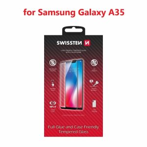 SKLO FULL GLUE, COLOR FRAME, CASE FRIENDLY PRO SAMSUNG GALAXY A35 ČIERNE