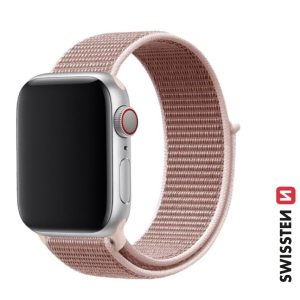 ŘEMÍNEK PRO APPLE WATCH NYLONOVÝ 42 / 44 / 45 / 49 mm RŮŽOVO ZLATÝ