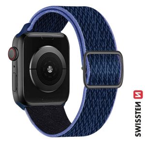 ŘEMÍNEK PRO APPLE WATCH NYLONOVÝ 42 / 44 / 45 / 49 mm MODRÝ/FIALOVÝ (se sponou)