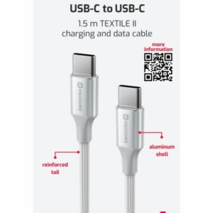 DATOVÝ KABEL TEXTILE II USB-C / USB-C 1,5 M BÍLÝ
