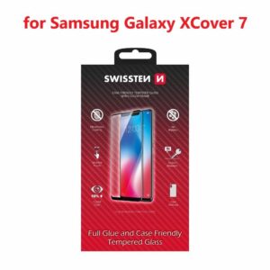 SKLO FULL GLUE, COLOR FRAME, CASE FRIENDLY PRO SAMSUNG G556 GALAXY XCOVER 7 ČIERNE