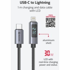 LCD KABEL USB-C / LIGHTNING 1 M