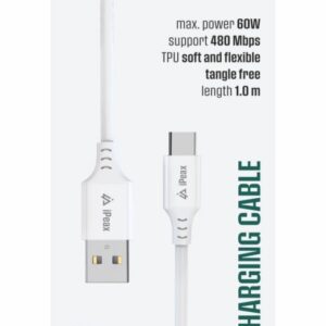 iPEAX TPU KABEL USB-A / USB-C 1M, USB 2.0 BÍLÝ