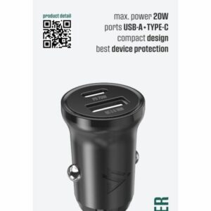 iPEAX AUTONABÍJEČKA CL-03, PD, 20W, USB-C + USB-A ČERNÁ