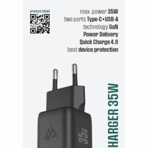 iPEAX GaN SÍŤOVÁ NABÍJEČKA 35W (USB-C + USB-A) ČERNÁ