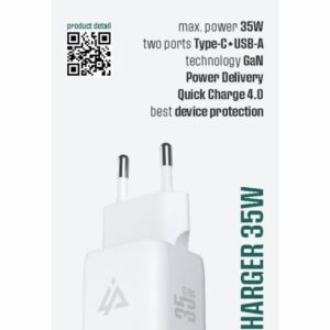 iPEAX GaN SÍŤOVÁ NABÍJEČKA 35W (USB-C + USB-A) BÍLÁ