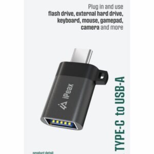 iPEAX ADAPTÉR OTG USB-C / USB-A (samice) ČERNÝ