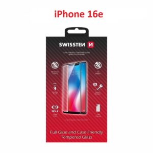 SKLO FULL GLUE, COLOR FRAME, CASE FRIENDLY PRO APPLE IPHONE 17e / 16e ČIERNE